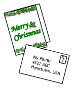 Christmas Cards envelopes stamps